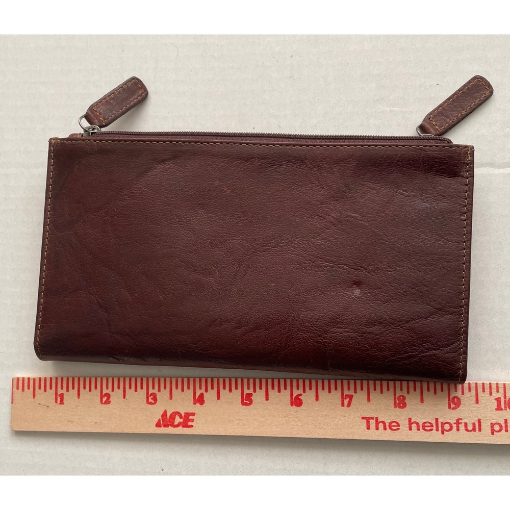 Jack Georges Brown Leather Men's/Women's Travel Wallet Clutch - Picture 4 of 8
